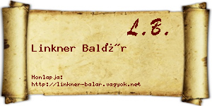 Linkner Balár névjegykártya